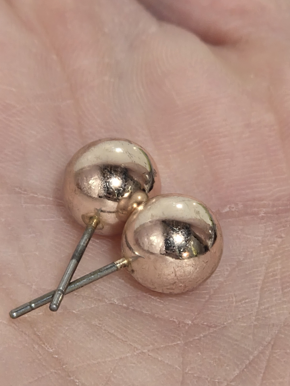 Classic Rose Gold Ball Stud Earrings - Women Jewelry